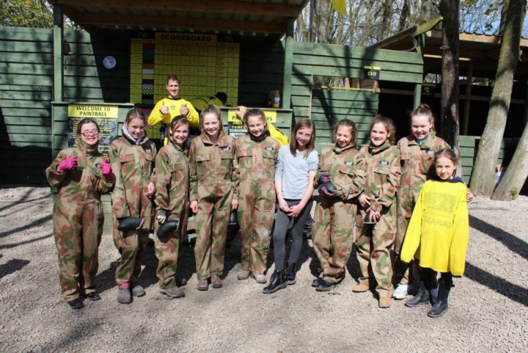 Young paintball players preparing for a junior session