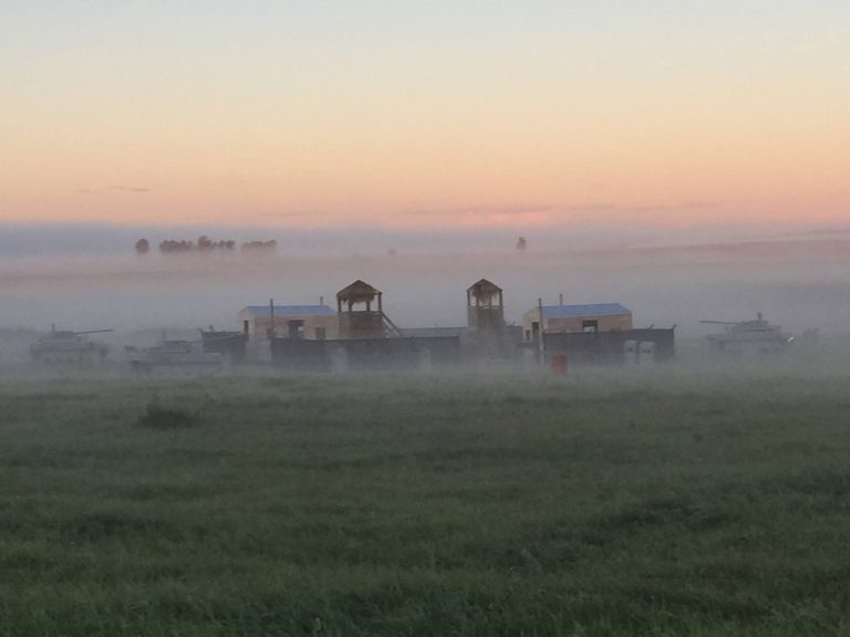 Paintball venue at dawn in Western Australia